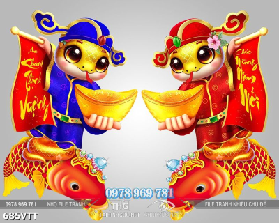 File vector psd Tết 2025 Rắn Vàng 685VTT