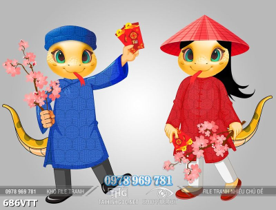 File vector psd Tết 2025 Rắn Vàng 686VTT