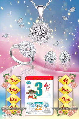 File PSD Lịch Tết vàng bạc đá quý 687LT File PSD Lịch Tết vàng bạc đá quý 687LT