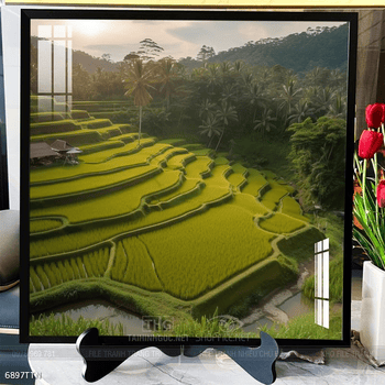 Tranh phon thủy sông, núi và mặt trời