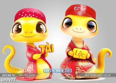File vector psd Tết 2025 Rắn Vàng 692VTT