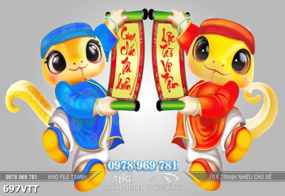 File vector psd Tết 2025 Rắn Vàng 697VTT