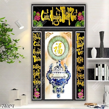 Tranh Cửu Huyền Thất Tổ dán tường phòng thờ