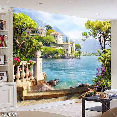 Tranh ngôi nhà đẹp bên sông