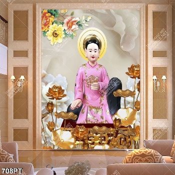 Tranh thờ 3d Chúa Sơn Trang và hoa sen đẹp nhất Tranh thờ 3d Chúa Sơn Trang và hoa sen đẹp nhất
