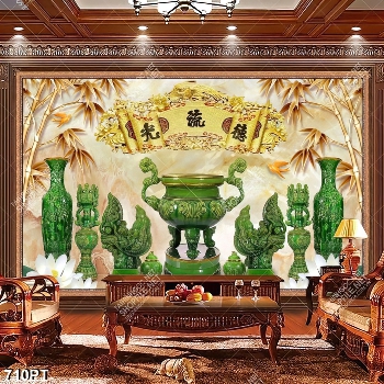 Tranh 3d trang trí bàn thờ ông bà tổ tiên file gốc