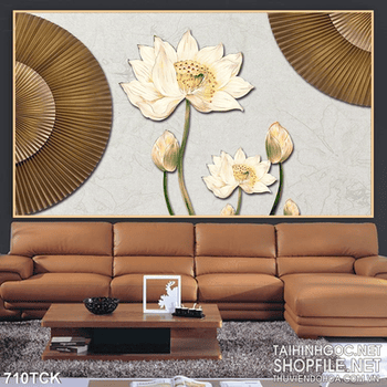 Tranh vẽ hoa sen nghệ thuật decor