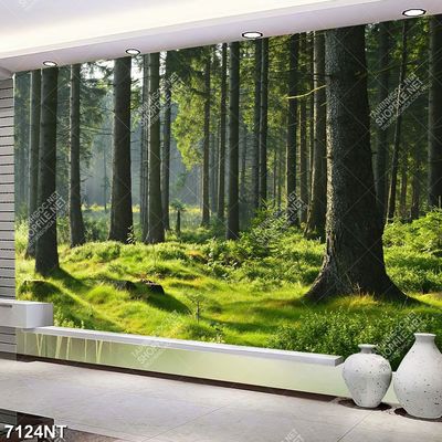 Tranh rừng cây lá kim