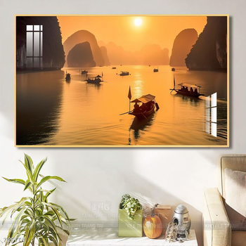 Tranh phong thủy nước non tuyệt đẹp
