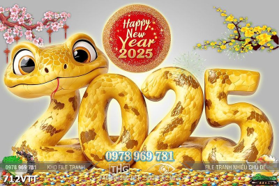File vector psd Tết 2025 Rắn Vàng 712VTT