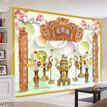 Tranh 3d bàn thờ tổ tiên ông bà file gốc