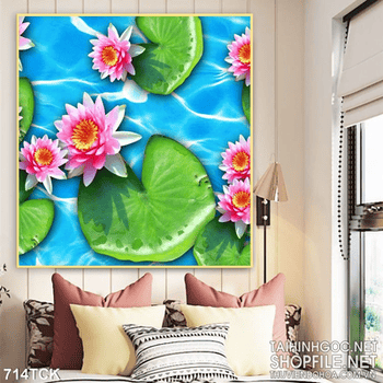 Tranh hoa sen trong nước đẹp psd