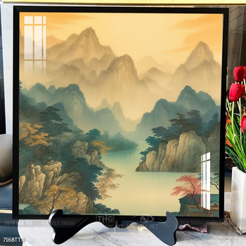 Tranh phong thủy phong cảnh thác nước thiên nhiên