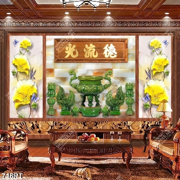 Tranh 3d hoa giả ngọc trang trí bàn tờ tổ