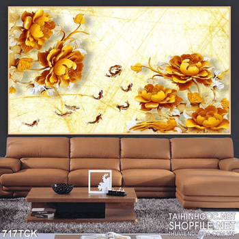 Tranh in uv hoa sen bằng gỗ