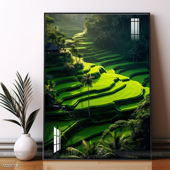 Tranh phon thủy sông, núi và mặt trời