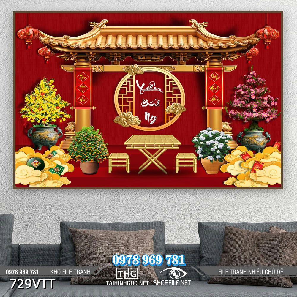 File tranh trang trí tết Bính Ngọ 2026 729VTT File tranh trang trí tết Bính Ngọ 2026 729VTT