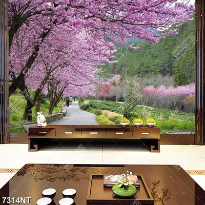 Tranh mùa hoa anh đào nở