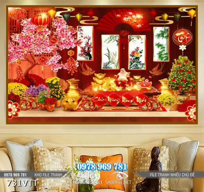 File tranh Background phông nền trang trí Tết 731VTT File tranh Background phông nền trang trí Tết 731VTT