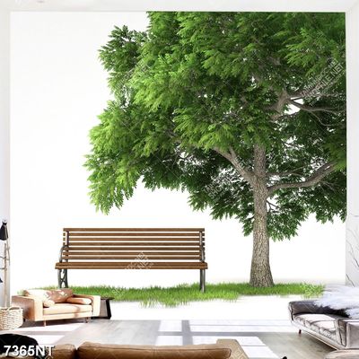 Tranh chiếc ghế bên cây xanh