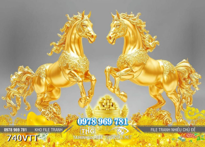 File tranh ngựa vàng Tết Bính Ngọ 2026 740VTT File tranh ngựa vàng Tết Bính Ngọ 2026 740VTT