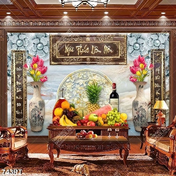 Tranh 3d trang trí bàn thờ ông bà tổ tiên