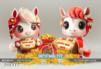 File tranh PSD cặp ngựa Bính Ngọ dễ thương 744VTT File tranh PSD cặp ngựa Bính Ngọ dễ thương 744VTT
