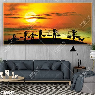 Tranh nghệ thuật làng quê yên bình 7456NT