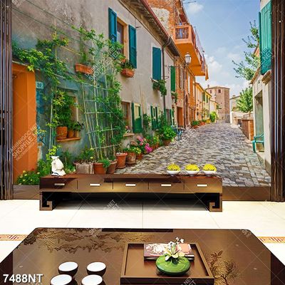 Tranh khu làng cổ Châu Âu 7488NT