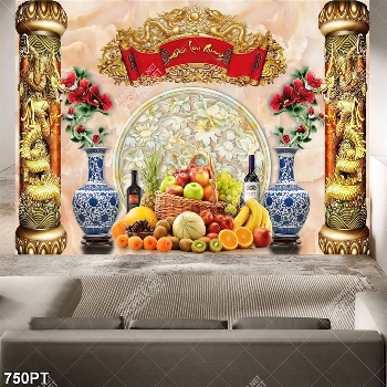 Tranh 3d trang trí bàn thờ ông bà tổ tiên chất lượng cao