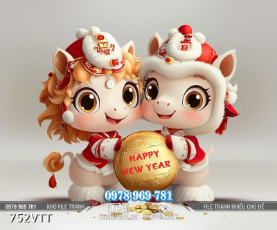 File tranh PSD cặp ngựa chúc mừng năm mới 752VTT File tranh PSD cặp ngựa chúc mừng năm mới 752VTT
