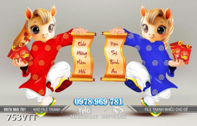 File tranh Ngựa áo dài cầm câu đối mừng xuân Bính Ngọ 753VTT File tranh Ngựa áo dài cầm câu đối mừng xuân Bính Ngọ 753VTT