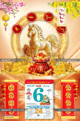 File lịch ngựa vàng Psd File lịch ngựa vàng Psd