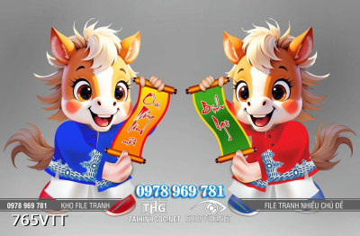 File tranh cặp ngựa câu dối chúc mừng năm mới 2026 765VTT File tranh cặp ngựa câu dối chúc mừng năm mới 2026 765VTT