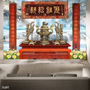 Tranh 3d trang trí bàn thờ ông bà tổ tiên chất lượng cao