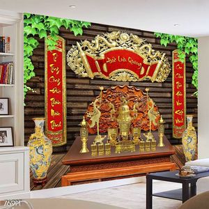 Tranh 3d trang trí bàn thờ ông bà tổ tiên