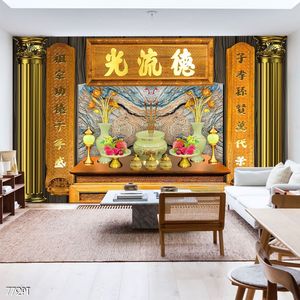 Tranh 3d trang trí bàn thờ ông bà tổ tiên chất lượng cao