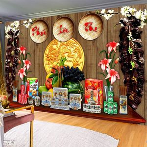 Tranh 3d trang trí bàn thờ ông bà tổ tiên