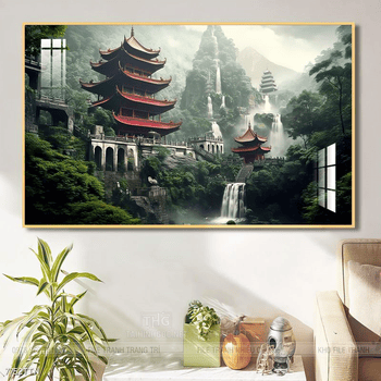 Tranh phong thủy nước non tuyệt đẹp
