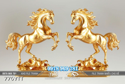 File tranh cặp ngựa vàng Bính Ngọ Tết 776VTT File tranh cặp ngựa vàng Bính Ngọ Tết 776VTT