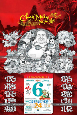 File lịch tết sáu đứa trẻ trên thân phật Di Lặc File lịch tết sáu đứa trẻ trên thân phật Di Lặc