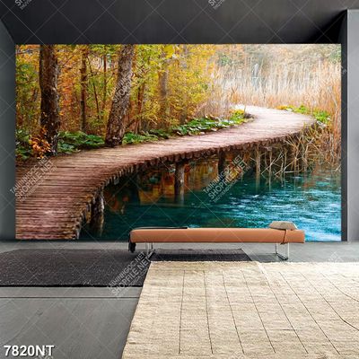 Tranh cây cầu gỗ bắc qua sông 7820NT
