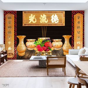 Tranh 3d trang trí bàn thờ gia tiên file gốc