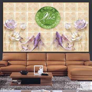 Tranh chữ phúc 3d hoa giả ngọc