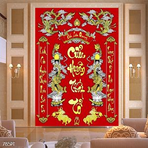 Tranh dán tường 3d trang trí bàn thờ gia tiên chất lượng cao