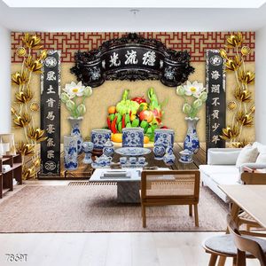 Tranh 3d trang trí bàn thờ gia tiên file gốc