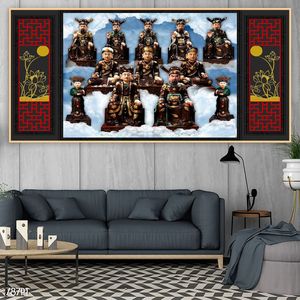 Tranh dán tường trang trí bàn thờ ông bà tổ tiên khổ ngang