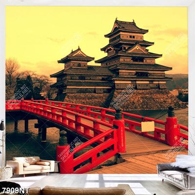 Tranh cây cầu đỏ bắc qua sông 7909NT