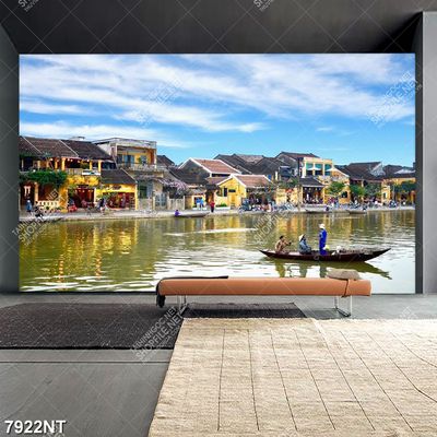 Tranh sông Hoài bình yên giữa phố cổ Hội An 7922NT