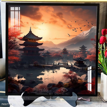 Tranh phong thủy phong cảnh thác nước thiên nhiên